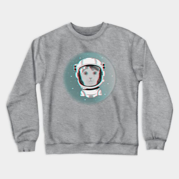 3D cat cosmonaut Crewneck Sweatshirt by atizadorgris